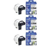 Brother DK-22205 ruban d'étiquette Noir sur blanc (Lot de 3)