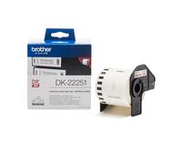 Brother DK-22251 Ruban Étiquette Continu 6.2cm x 15.24m Noir/Rouge sur Blanc, Transfert Thermique, Compatible QL-8xx