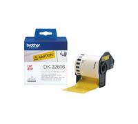 Brother DK-22606 Ruban Film Continu 62mm Noir sur Jaune 15.24m, Impression Thermique Directe, Compatibilité Brother QL, Code SH 48219090