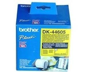 Brother DK44605 Rouleau de 15m continu support papier adhésif jaune repositionnable 62mm