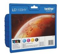 Brother Encre LC-1100HY d'origine pack bundle noir, cyan, magenta, jaune LC1100HYVALBPDR