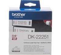 Brother DK-22251 Noir et rouge sur blanc (62 mm)