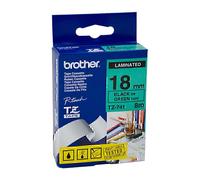 Brother Excellent Quality Durable Laminated Black on Green Labelling Tape