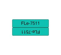 Brother FLE-7511 Ruban d'étiquettes 24mm Noir sur Vert prédécoupé (72 étiquettes) pour PT-D800W, PT-P900W, PT-P950NW