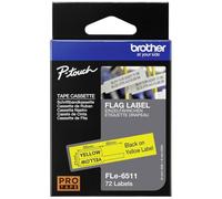 Brother Etiquettes Noir sur jaune Original FLe-6511