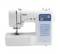 Brother FS60x - Machine à coudre électronique fr avec 60 points (utilitaires, élastiques, décoratifs), couture automatique, écran multifonctions. Blanc