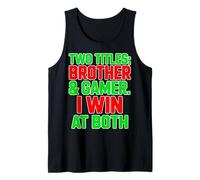 Brother & Gamer I gagne au Both Cute Sibling Christmas Gaming Débardeur