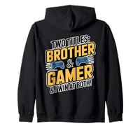 Brother & Gamer I Win at Both Fun Frère et sœur Jeu de Noël Sweat à Capuche