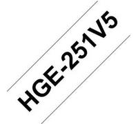 Brother HGE-251V5 - Noir sur blanc - Rouleau (2,4 cm x 8 m) 5 cassette(s) ruban laminé - pour P-Touch PT-9500pc, PT-9700PC, PT-9800PCN; P-Touch R RL-700S G
