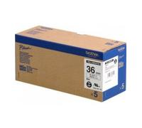 Brother HGE-261V5 - Noir sur blanc - Rouleau (3,6 cm x 8 m) 5 cassette(s) ruban laminé - pour P-Touch PT-9500pc, PT-9800PCN; P-Touch R RL-700S