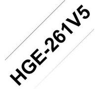 Brother HGE-261V5 - Noir sur blanc - Rouleau (3,6 cm x 8 m) 5 cassette(s) ruban laminé - pour P-Touch PT-9500pc, PT-9800PCN; P-Touch R RL-700S G