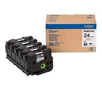 Brother HGe151V5 Pack 5 Rubans Noir/Transparent Largeur 24 mm