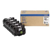 Brother HGe261V5 Pack 5 Rubans Largeur 36 mm Noir/Blanc