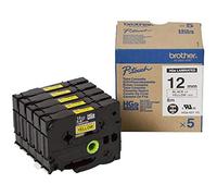 Brother HGe631V5 Pack 5 Rubans Largeur 12 mm Noir/Jaune