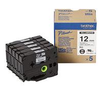 Brother Ruban d'étiquetage HGe-M931V5 jeu de 5 argent (mat) police noire 12 mm 8 m