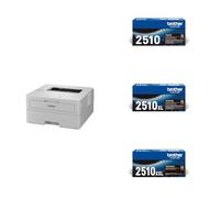 Brother HL-L2865DW Imprimante Laser Monochrome Professionnelle |Impression Recto-Verso| Imprime jusqu'à 34 Pages par Minute TN2510 - Cartouche de Toner Originale - Noir and TN2510XL