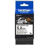 Brother HSe-211E - Noir sur blanc - Rouleau (0,52 cm x 1,5 m) 1 cassette(s) boîte de suspension - ruban thermorétractable - pour P-Touch PT-D800W, PT-E550WVP G