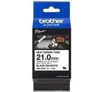 Brother Ruban thermo-rétractable Original HSe-251E Noir sur Blanc 21 mm 1,5 m