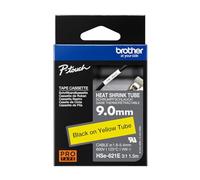 Brother HSe-621E Heat Shrink Tube - Black on Yellow, 9.0 mm (for, W127292260 (Black on Yellow, 9.0 mm (for Diameter 1.6 to 5.4 mm))