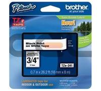 Brother Labelling Tape, Black on White, 18 mm 18 mm Black on White