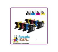 BROTHER LC-1220/1240 - Lot 8 cartouches compatible DCP J525W J625DW J725DW J925DW - MFC J430W J825DW LC1220 LC1240