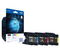 Brother Cartouche d’encre originale LC1280XLRBWBP Multipack – Pack de 3 XL Jaune/Cyan/Magenta
