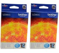 Brother LC-980C Cartouche d'encre 1 pièce(s) Original Cyan (Lot de 2)