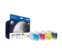 Brother LC1000 Value Pack - Pack de 4 - noir, jaune, cyan, magenta - original - cartouche d'encre - pour Brother DCP-330, 350, 353, 540, 560, 750, 770, MFC-465, 5460, 5860, 660, 680, 845, 885
