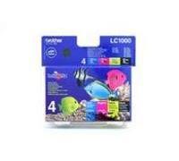 Brother LC1000VALBP | Pack blister de 4 Cartouches d'encre originales à haut rendement | Cyan/ Magenta/ Jaune et Bleu