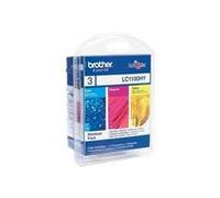 Brother Cartouches d'encre LC1100 - Pack 3 Jaune/Magenta/Cyan (LC-1100RBWBP)