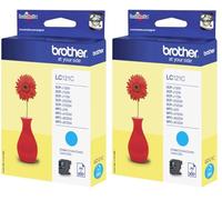 Brother LC121C | Cartouche d'encre Originale | Cyan (Lot de 2)