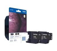 Brother LC1220BK Twin-Pack - Pack de 2 - noir - original - blister avec alarme acoustique / électromagnétique - cartouche d'encre - pour Brother DCP-J525W, DCP-J725DW, DCP-J925DW; MyMio MFC-J825N
