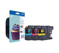 Brother LC123 RainbowPack - Pack de 3 - à rendement élevé - jaune, cyan, magenta - original - blister avec alarme acoustique / électromagnétique - cartouche d'encre - pour Brother DCP-J132W, DCP-J172W