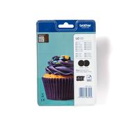 Brother LC123BKBP2 - Pack de 2 Cartouches d'Encre Noire Originale - Rendement 600 pages - Compatibilité DCP-J4110DW - Dimensions 56x123x179mm
