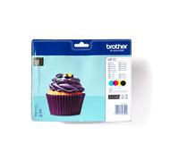 Brother LC123VALBPDR Multipack Original (Noir, Cyan, Magenta, Jaune) : 4 cartouches, 600 pages par couleur, compatibilité MFC-J4710DW