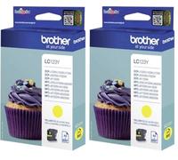 Brother LC123Y | Cartouche d'encre Originale | Jaune (Lot de 2)