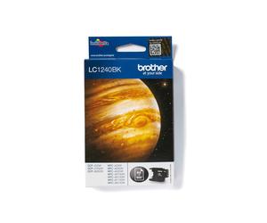 Brother LC1240BK - Cartouche d'encre originale noire, 600 pages, dimensions 24x85x121mm, poids 50g, pour imprimantes Brother compatibles.