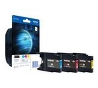 Brother LC1280XL Rainbow-Pack - pack de 3 - haute capacité - jaune, cyan, magenta cartouche d'encre - 1200 Pages - LC1280XLRBWBP