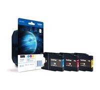 Brother LC1280XLRBWBP | Pack blister de 3 Cartouches d'encre couleur haute capacité | 1 200 pages par cartouche