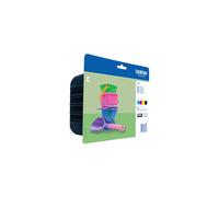 Brother LC221VALBP Pack 4 Cartouches d'Encre Originales Jet d'Encre (Noir, Cyan, Magenta, Jaune), Rendement Standard 260 pages, Compatibilité MFC-J680DW