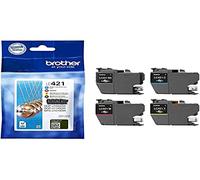 Brother LC421 Value Pack Lot de 4 Cartouches d'encre Noir/Jaune/Cyan/Magenta