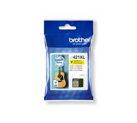Brother LC421XLY Cartouche d'Encre Jaune Originale - Rendement 500 Pages - Dimensions 14.9x85x85mm - Poids 38g - Compatibilité Imprimantes Brother