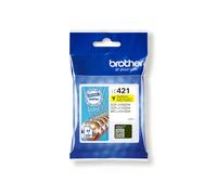 Brother LC421Y Cartouche d'Encre Originale Jaune, Rendement 200 Pages, Dimensions 14.9x85x85mm, Poids 36g, Pour Imprimantes Brother