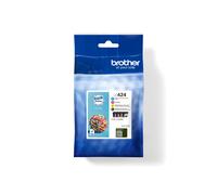 Brother LC424VAL - Multipack 4 Cartouches (Noir, Cyan, Magenta, Jaune) - Rendement 750 Pages par Couleur - Compatibilité DCP-J1200W