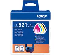 Brother LC521 Value Pack - pack de 4 - noir, jaune, cyan, magenta - original - cartouche d'encre