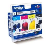 BROTHER LC980 Cartouches d'encre Multipack Noir, Cyan, Magenta, Jaune (LC980VALB