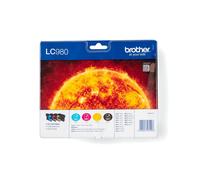 Brother LC980VALBP Pack 4 Cartouches d'Encre Originales (Noir, Cyan, Magenta, Jaune) - Rendement Noir: 300 pages, Couleur: 260 pages - Compatibilité: DCP-145C etc.