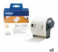 Brother Lot de 3 étiquettes pour imprimante Brother DK-11202 Noir/blanc 62 x 100 mm