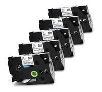 Brother Lot de 5 Rubans d'étiquettes Flexibles compatibles avec Fil d'identification 12 mm for TZe-FX231 for TZ-FX231 PT-D600 D210 P700 P710BT (18 mm Noir sur Blanc)