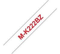 Brother M-K222BZ - Plastique - rouge sur blanc - Rouleau (0,9 cm x 8 m) 1 cassette(s) ruban - pour P-Touch PT-55, PT-55P, PT-90 G